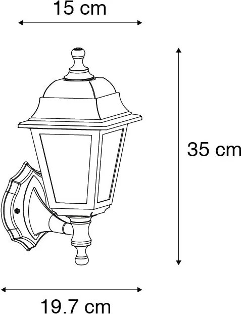 Okos kültéri fali lámpa fekete IP44, Wifi ST64-gyel - Capital