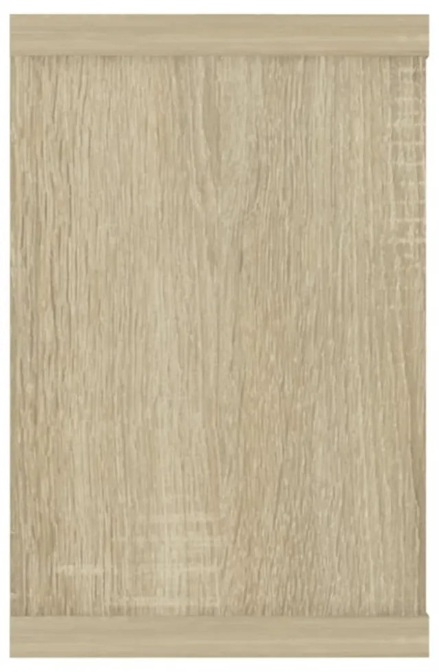 6 db sonoma tölgy szerelt fa négyszögű fali polc 60x15x23cm
