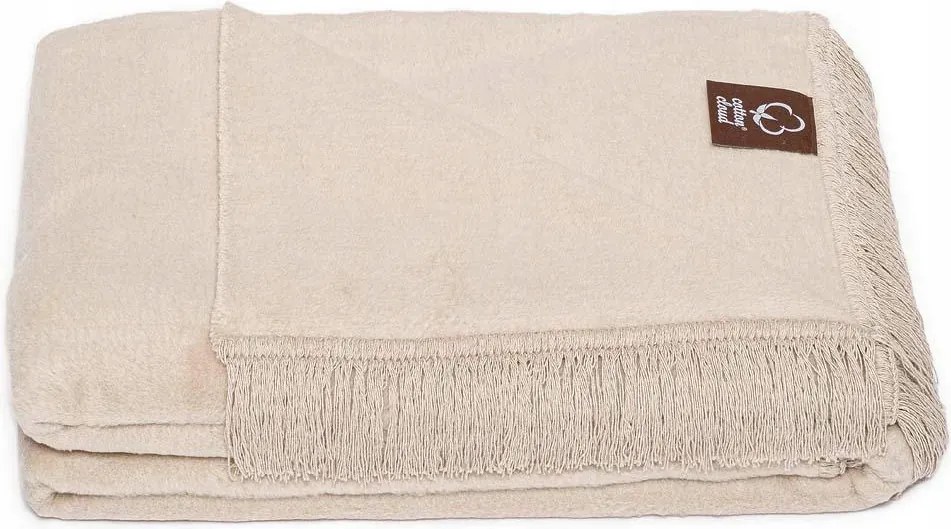 Pamut akril takaró 150x200 0293/10 taupe bézs pléd ágytakaró