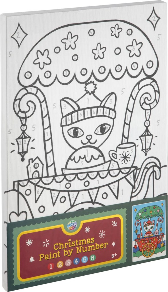 Karácsonyi Festive Cat számos kifestő szett A4
