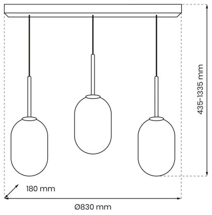 Csillár zsinóron ALIAS 3xE14/40W/230V arany