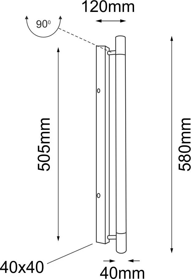 Antigo Ibara 4473 Fali lámpa 1x18W/G5 T8 IP20