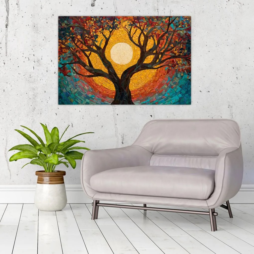 Kép - Nap az élet fájának koronájában (90x60 cm)