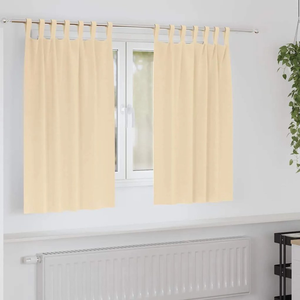 Függönyök függönyökkel 2 pcs Krém 140x140cm Poliészter