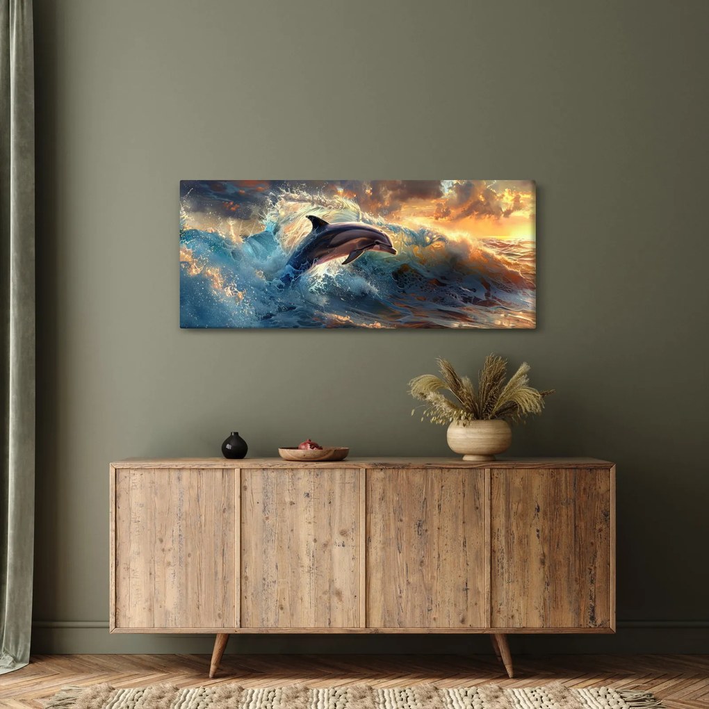 Kép - Delfin, illusztrációk (120x50 cm)
