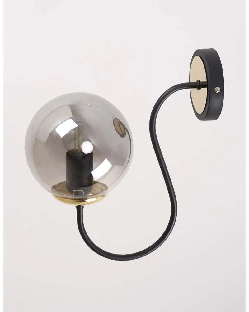 Fekete-szürke fali lámpa ø 15 cm Oslo – Squid Lighting