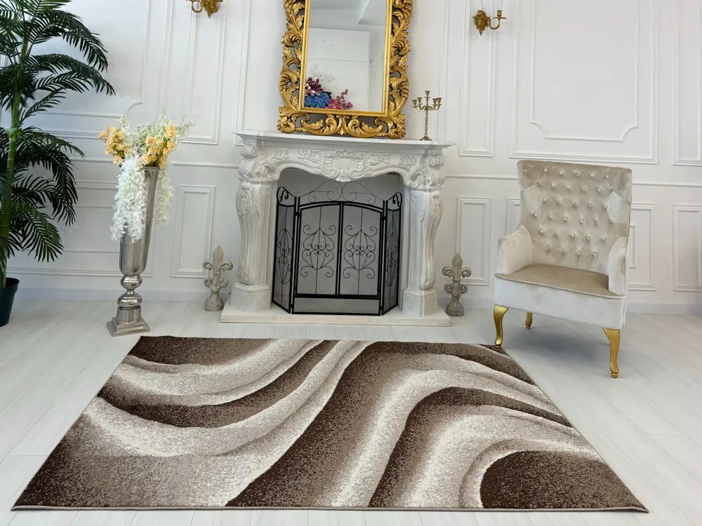 Nora 6031 bézs modern szőnyeg 160x230 cm