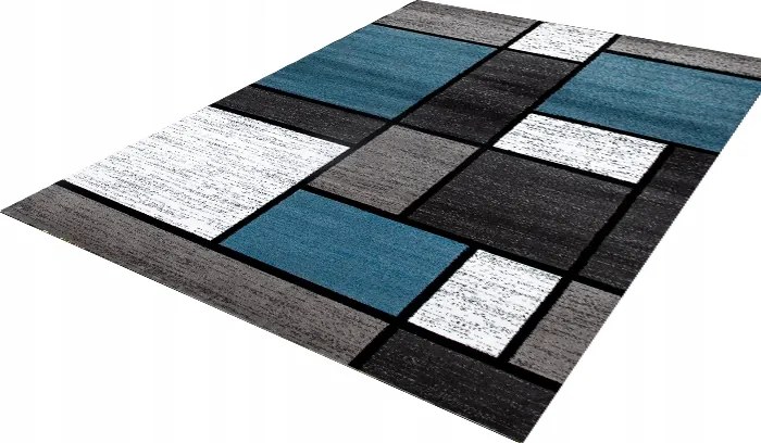 Hálószoba Nappali Szőnyeg 160x220CM Kék Modern Geometrikus Minta