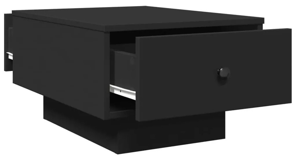 fekete szerelt fa dohányzóasztal 60 x 45 x 31 cm
