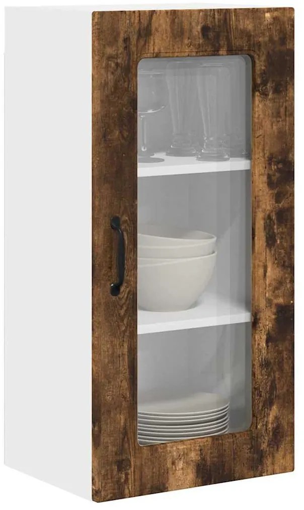 Fali konyhaszekrény 2 pcs Füstölt tölgy 40 x 31 x 80 cm Faanyag