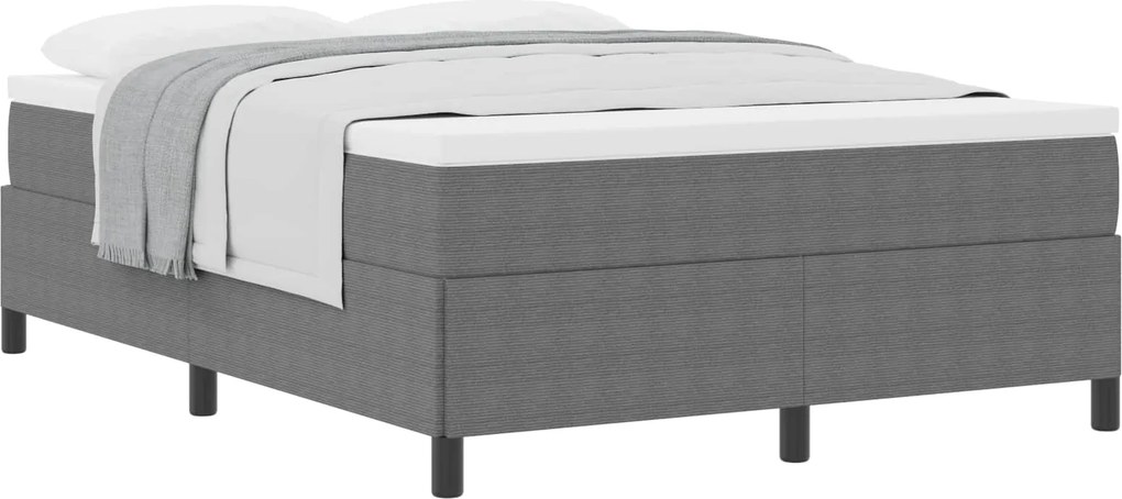 vidaXL Boxrugós ágy Világosszürke 140 x 190 cm Bársonyos szövet