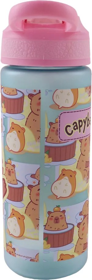 Kapibara Chill műanyag matt szívószálas kulacs 600 ml