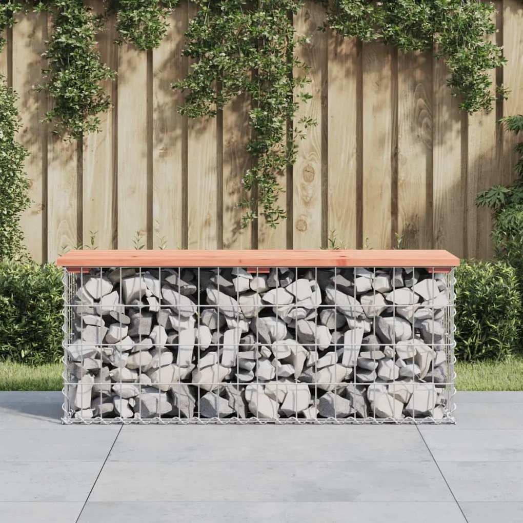 vidaXL tömör duglászfenyő gabion kerti pad 103x31,5x42 cm