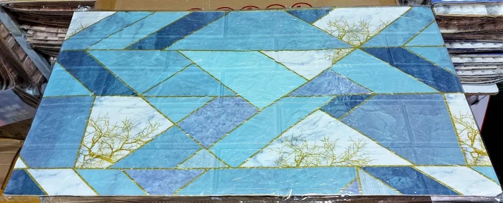 5 Darab Öntapadós 3d Art Deco Dekor Falmatrica, Tapéta Világosszürke Fenyő Fa Mintával