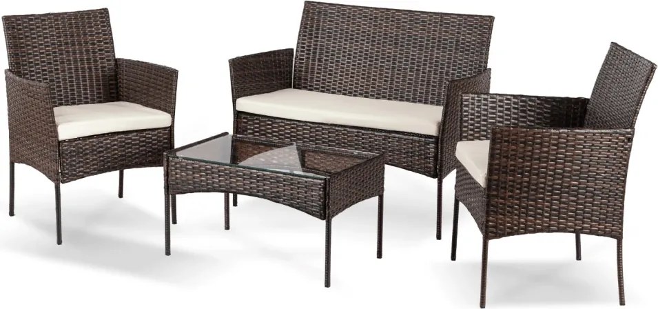 Kerti bútor szett barna/bézs színben – MISSISIPI