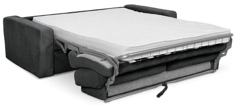 Sötétszürke kordbársony kinyitható kanapé 195 cm Nona – Makamii