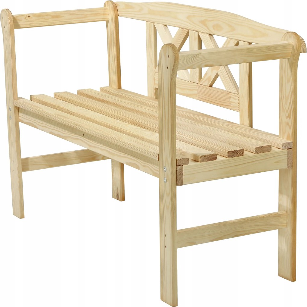 Fa Parki Kerti Pad Háttámlával 119 CM Terasz Kert