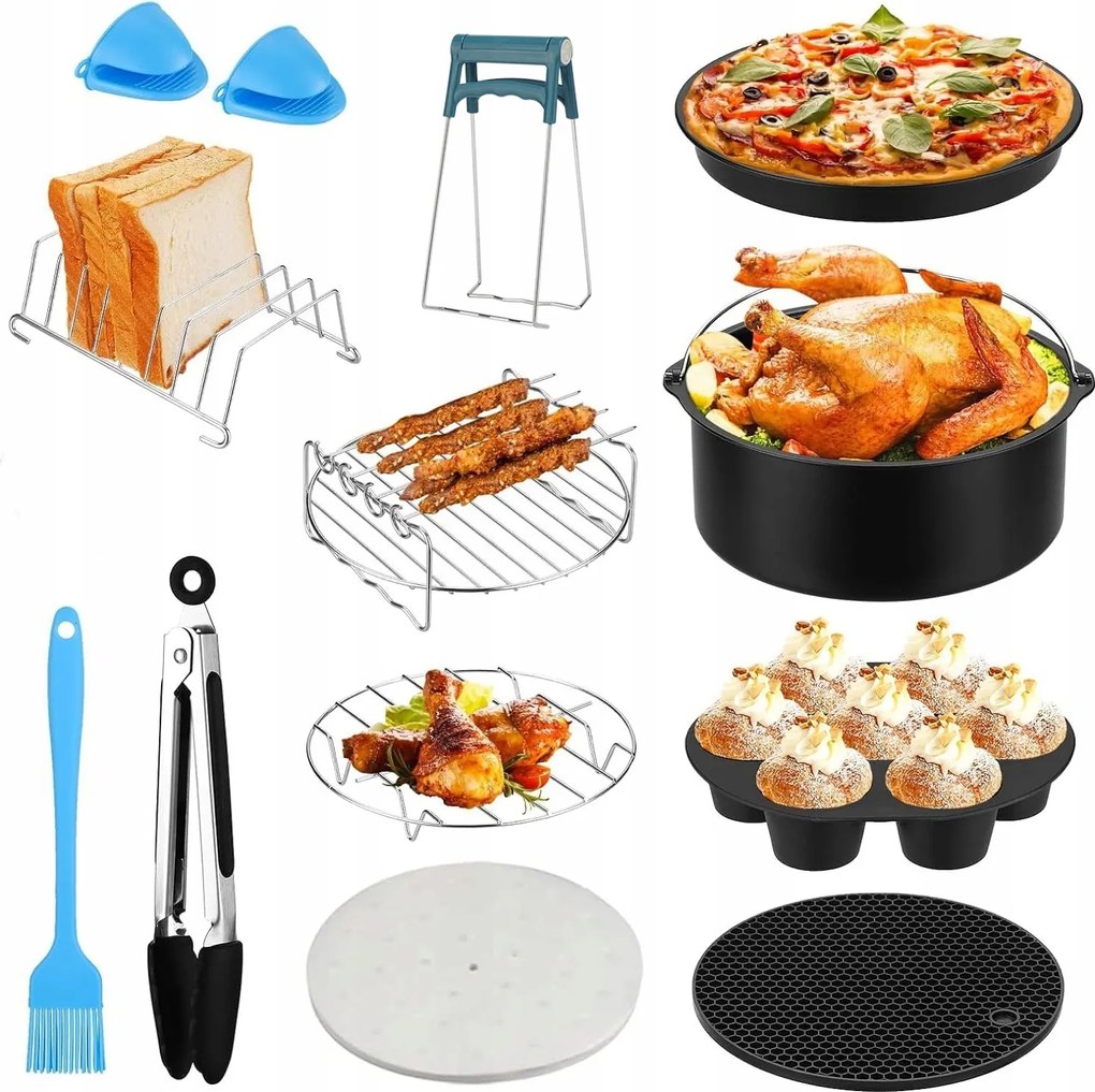 13 Darabos Akcesoria Készlet 7" /18CM-ES Air Fryer Olajsütőhöz