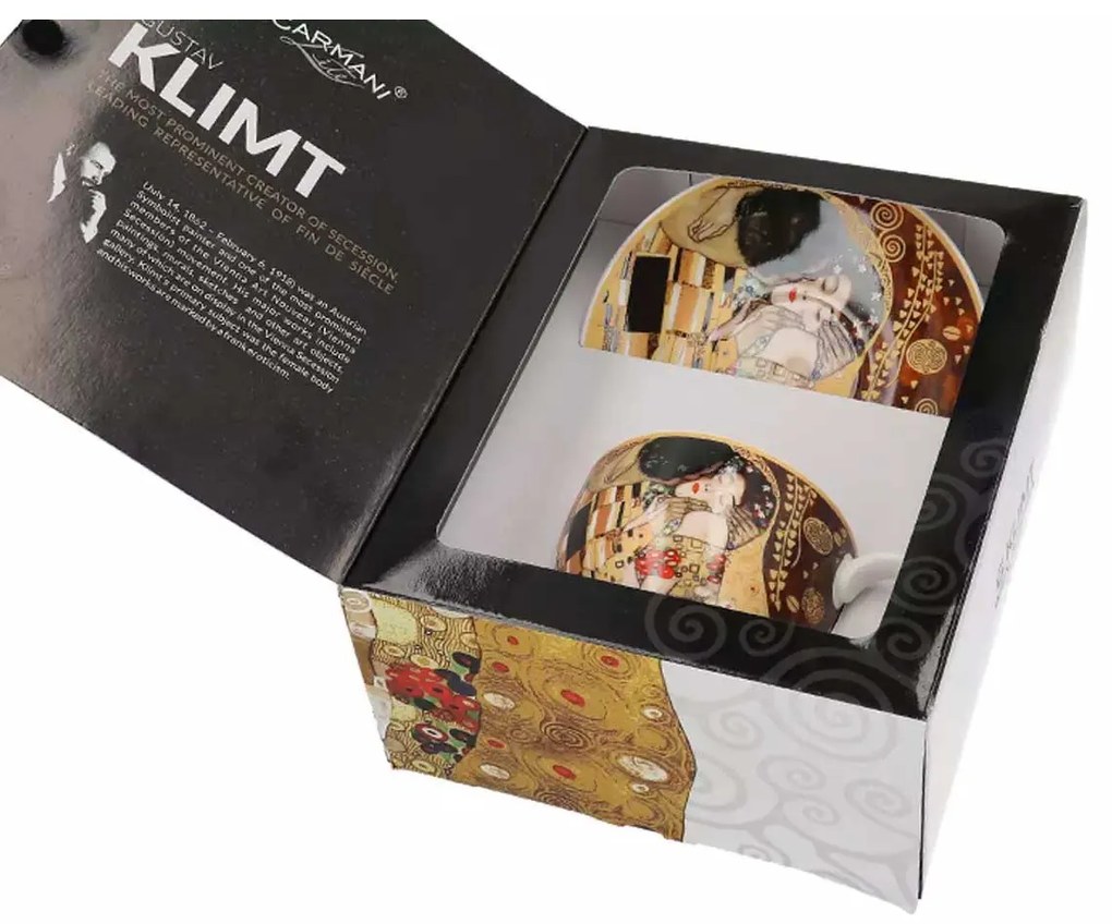 Klimt porcelán teás csésze 250 ml A csók