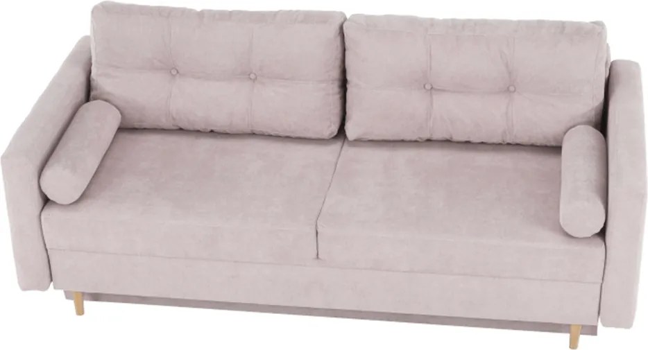 Szófa kinyitható, öregrózsaszín anyag Queens, AURELIA