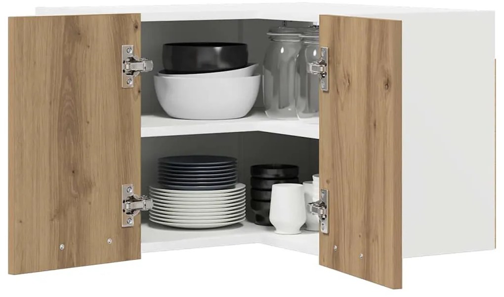 Függő szekrény Riga Artisan tölgy és fehér 57 x 57 x 40 cm