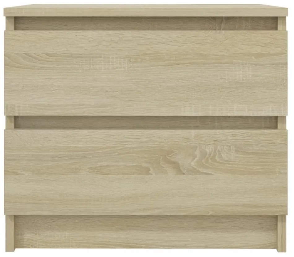2 db sonoma tölgy színű szerelt fa éjjeliszekrény 50x39x43,5 cm