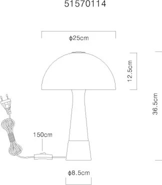 Globo 51570114 Asztali lámpa, fém matt zöld színű, fém fa megjelenésű, PVC fekete kábel, billenőkapcsoló a kábelen, ø: 250 mm, M: 365 mm, kábel hossza 1500 mm, 1x E27 ILLU 40W 230V izzó nélkül