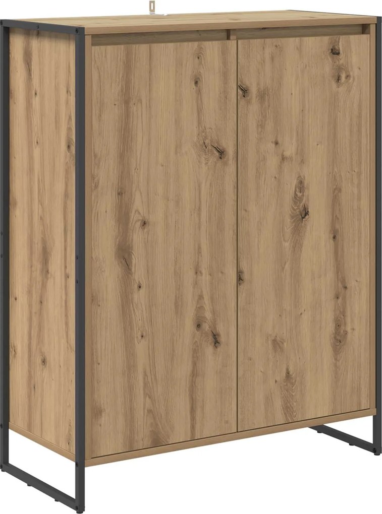 vidaXL Cipőszekrény tárolóval Művészi tölgy 79 x 36 x 100 cm Faanyag