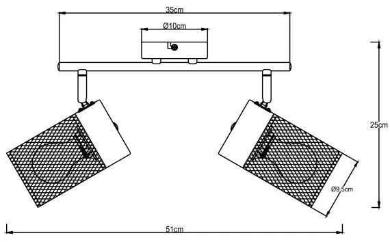 Brilliant - KAMOLO spotlámpa 2xE27/40W/230V fekete