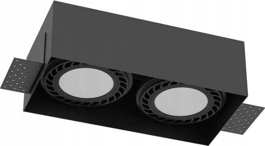 Lámpatest süllyesztett dupla fekete téglalap alakú 24 cm szem Brosline