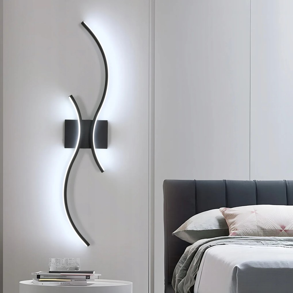 Kinkiet Fekete Led Fali Lámpa Nappaliba, Folyosóra, Modern 27W 6500K