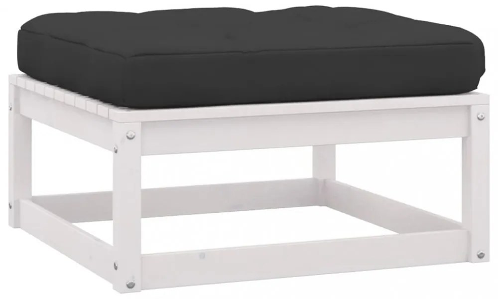 2 db tömör fenyőfa kerti lábtartó párnákkal