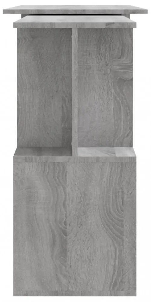 szürke sonoma színű szerelt fa sarokasztal 200 x 50 x 76 cm