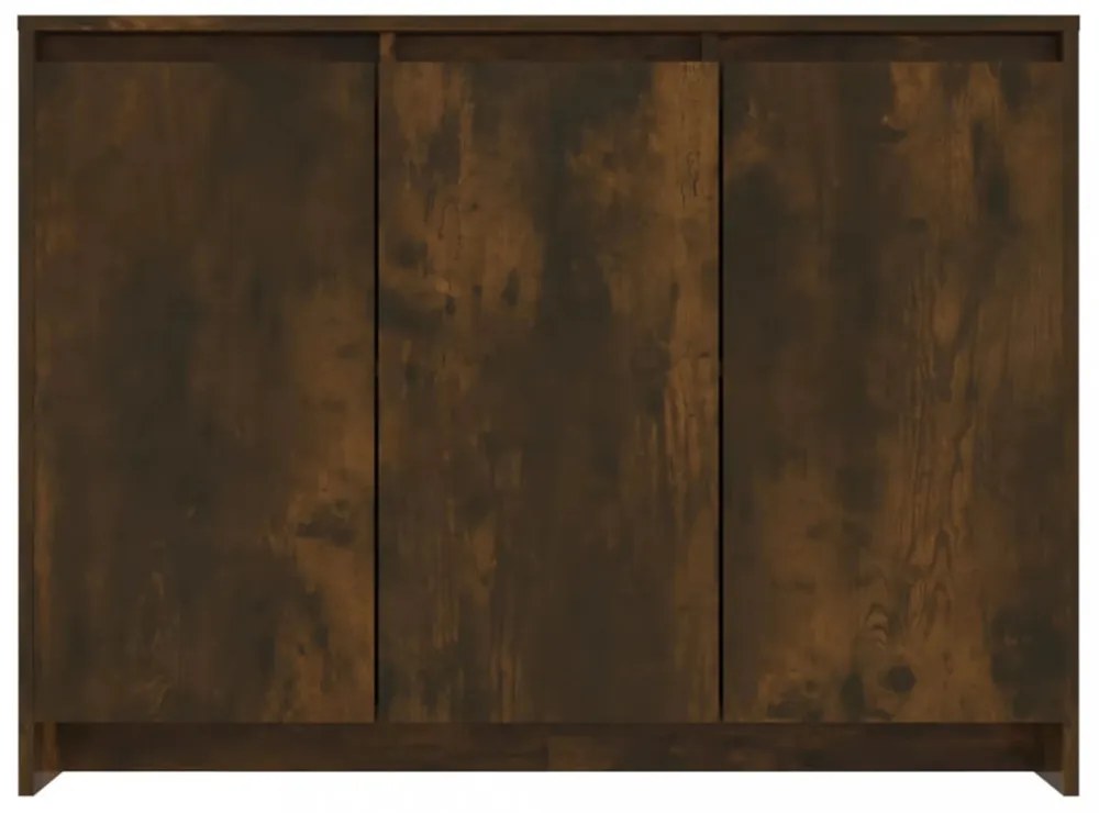 füstös tölgy színű szerelt fa tálalószekrény 102 x 33 x 75 cm