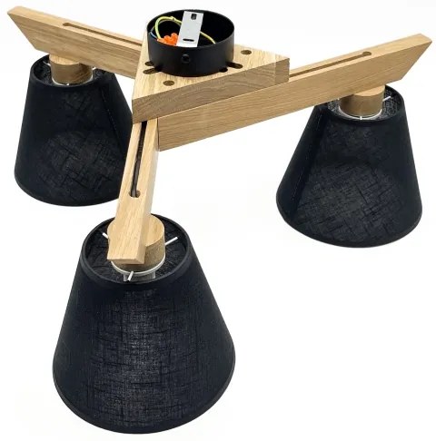 Brilagi - LED Felületre szerelhető csillár ANTHONY 3xE14/40W/230V tölgy/fekete