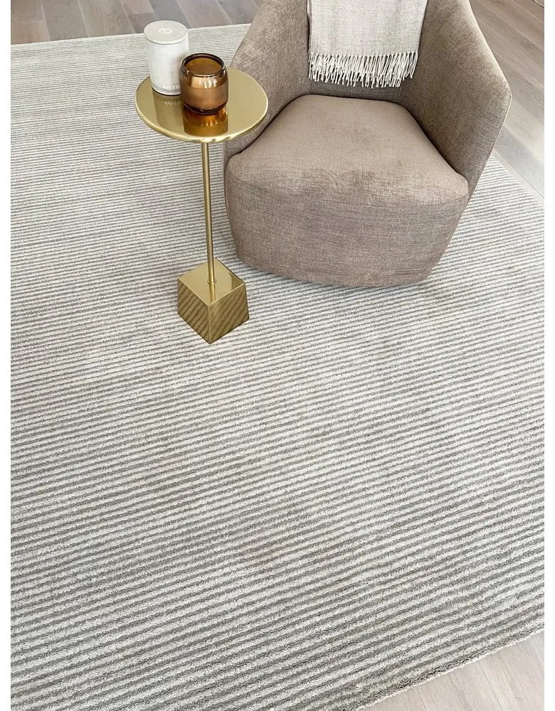 Krémszínű gyapjú szőnyeg 160x240 cm Calisia M Ribs – Agnella