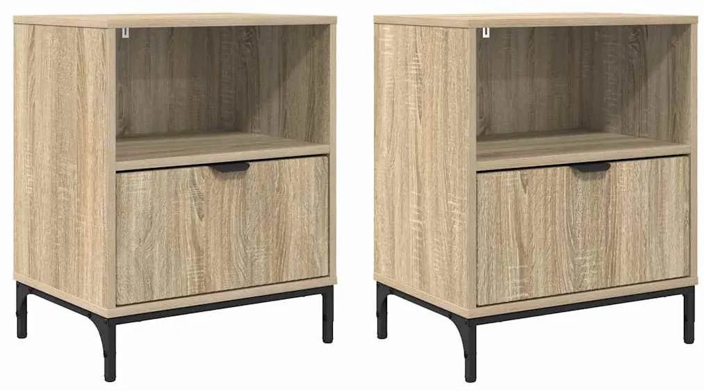Éjjeliszekrények 2 pcs sonoma tölgy 49 x 36 x 61 cm Faanyag