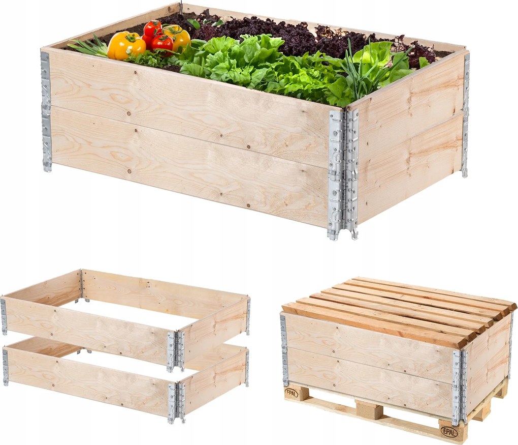 Zöldségtartó Herbária Zöldségtartó Láda Fa 120x80cm Szett 2db