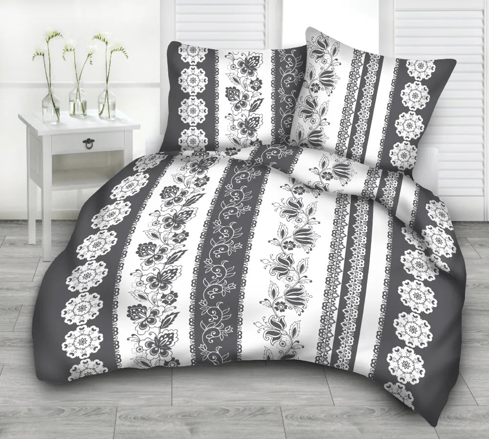 Ornamentum szürke pamut ágynemű DeLuxe Ágynemű mérete: 140x200 cm, A csomag tartalma: Készletcsomagolás