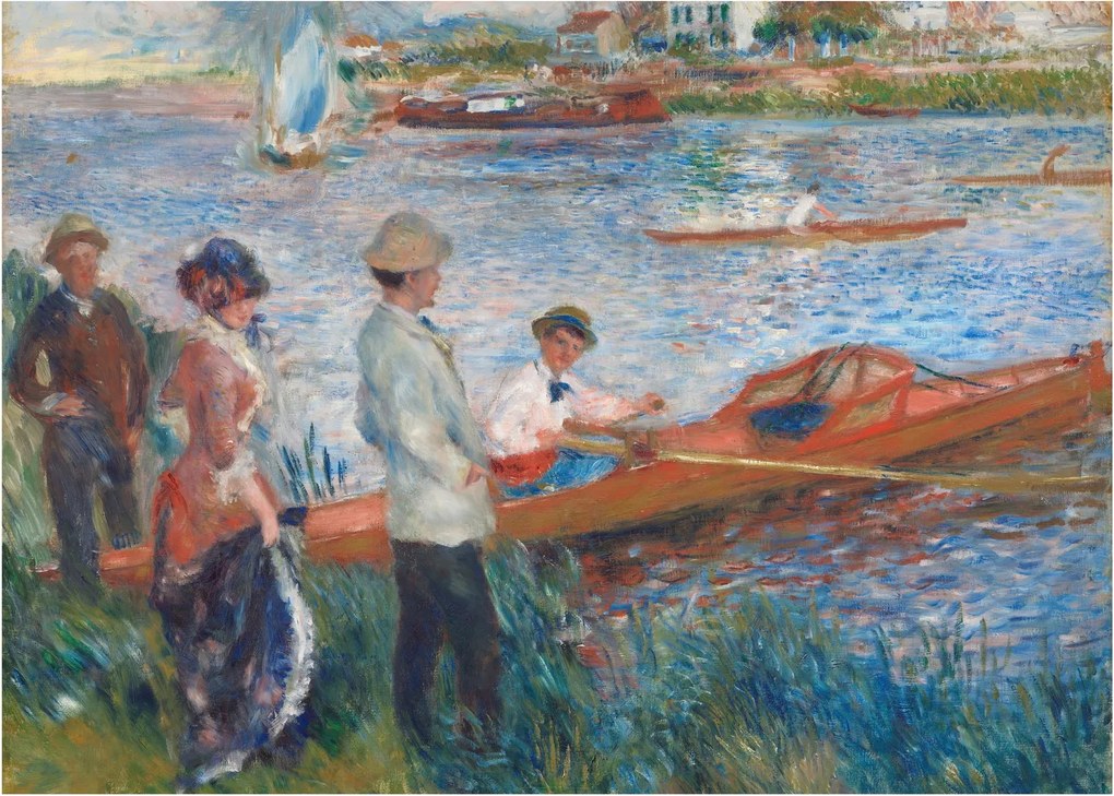 Üveg kép - Auguste Renoir, Oarsmen at Chatou, reprodukciók (70x50 cm)