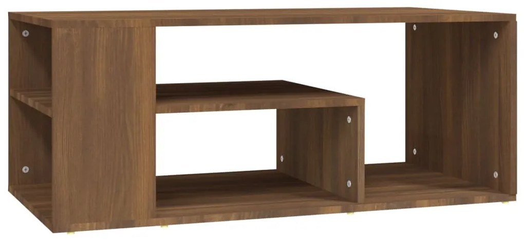 Barna tölgyszínű szerelt fa dohányzóasztal 100 x 50 x 40 cm
