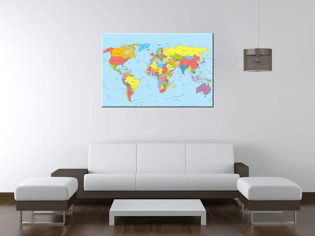 Gario Vászonkép Nagy világtérkép Méret: 60 x 40 cm
