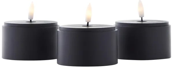 Brilliant - 3 darabos BOUGIE LED gyertya szett LED/2xAA IP44, fekete/füstszínű