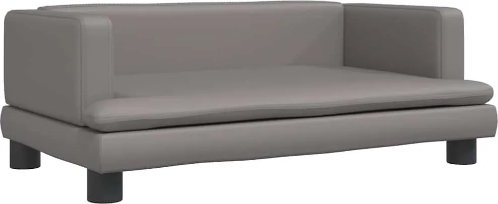 vidaXL szürke műbőr gyerekkanapé 80 x 45 x 30 cm