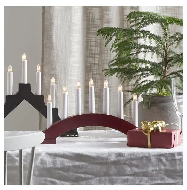 Eglo 410446 - Karácsonyi gyertyatartó BEA 7xE10/3W/230V piros