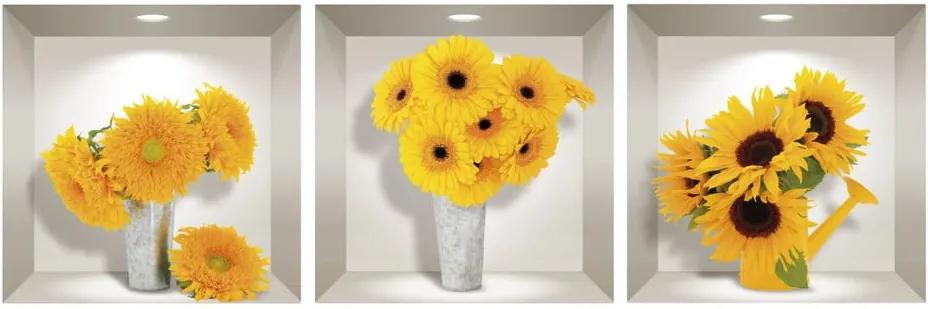 Sunflowers 3 db-os 3D falmatrica szett - Ambiance