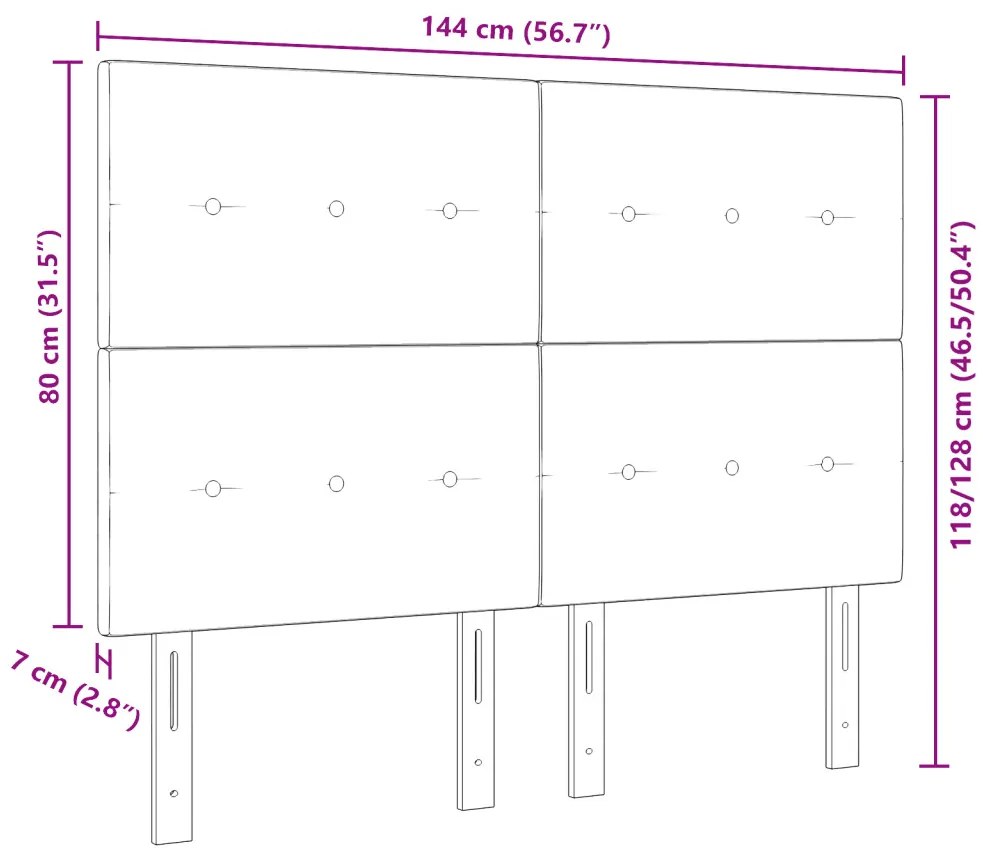 LED Fejtámlavilágítás Szürke 72 cm Bársonyos