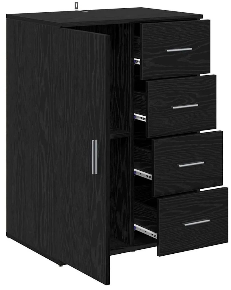 Széf fiókkal Fekete tölgy 59 x 39 x 80 cm Faanyag