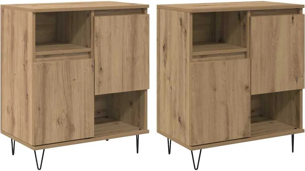 vidaXL Széf 2 pcs Artisan tölgy 60 x 35 x 70 cm