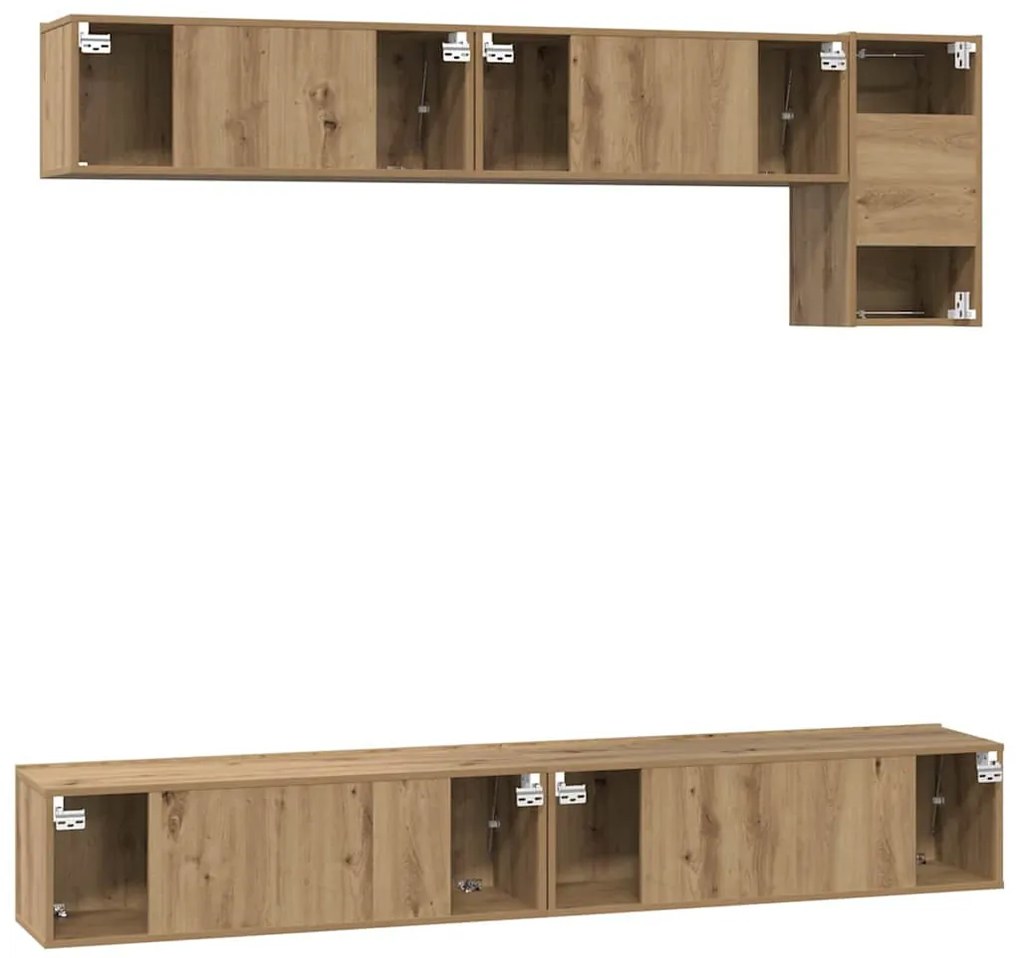 TV szekrény garnitúra 5 pcs kézműves tölgy 100 x 30 x 30 cm